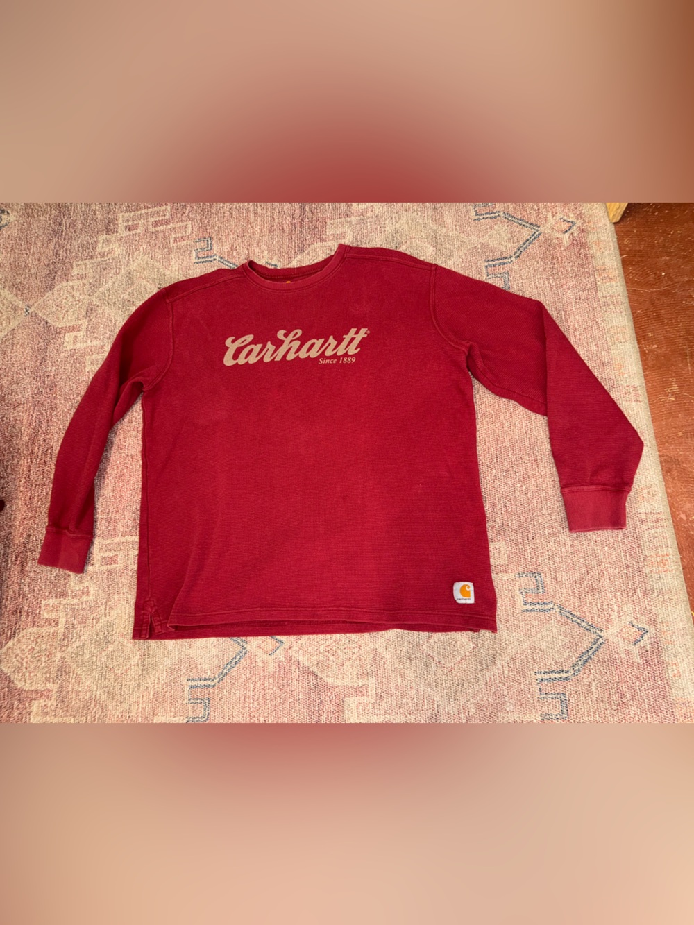Carhartt relaxed fit maroon long sleeve XL thermal mens shirt